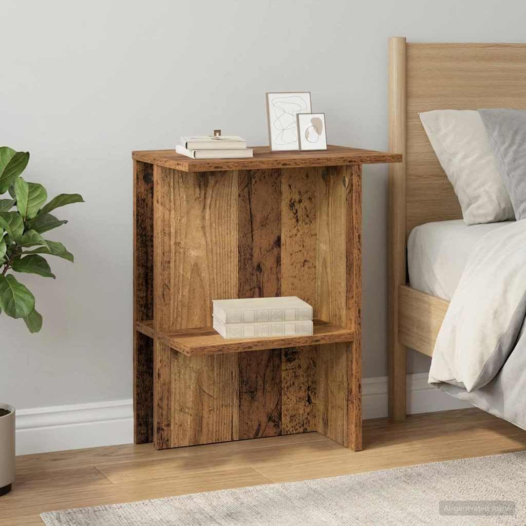 Table basse bois ancien compacte pour optimiser le rangement du salon