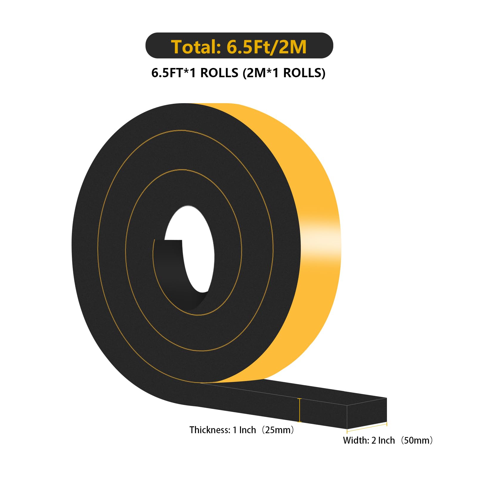 Weather Stripping Door Seal Strip,Foam Tape,Insulation Tape Roll for Insulating Door Frame Window - Image 2