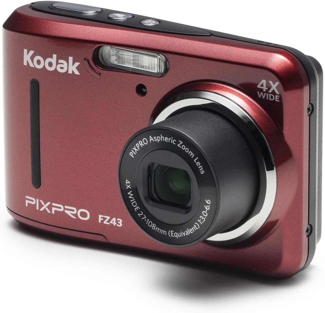 PIXPRO Friendly Zoom FZ43-RD 16MP Digital Camera with 4X Optical Zoom and 2.7" LCD Screen (Red)