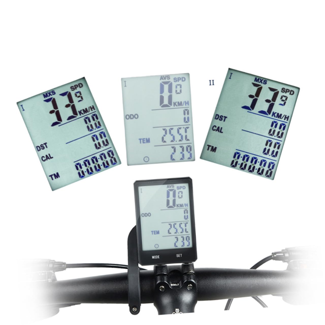 2 Piezas Velocímetro con Cable para Bicicleta Velocímetro De Luz De Fondo Computadora para Bicicleta Black SUPVOX