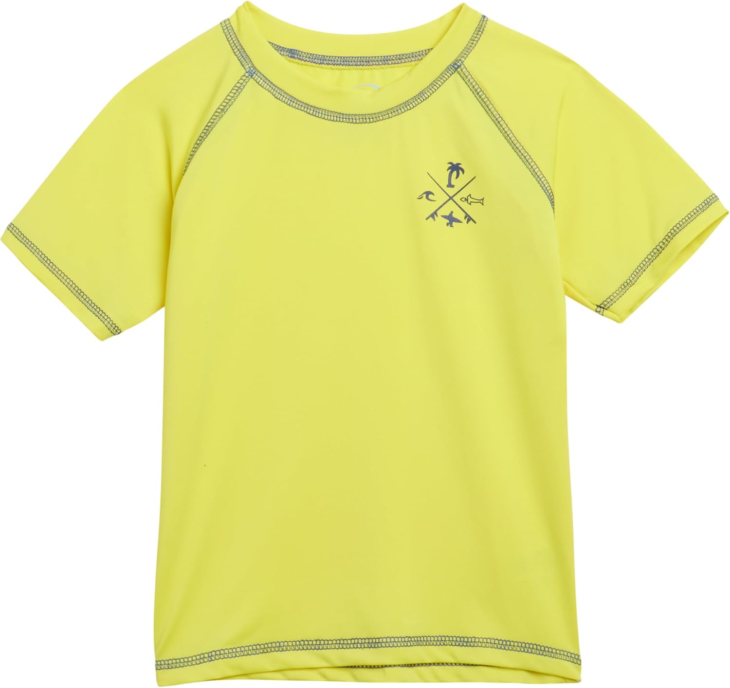 Quad Seven Toddler Boys Rash Guard Shirt - Short Sleeve Swim Shirt for Baby/Toddler Boys (Size: 2T-4T)