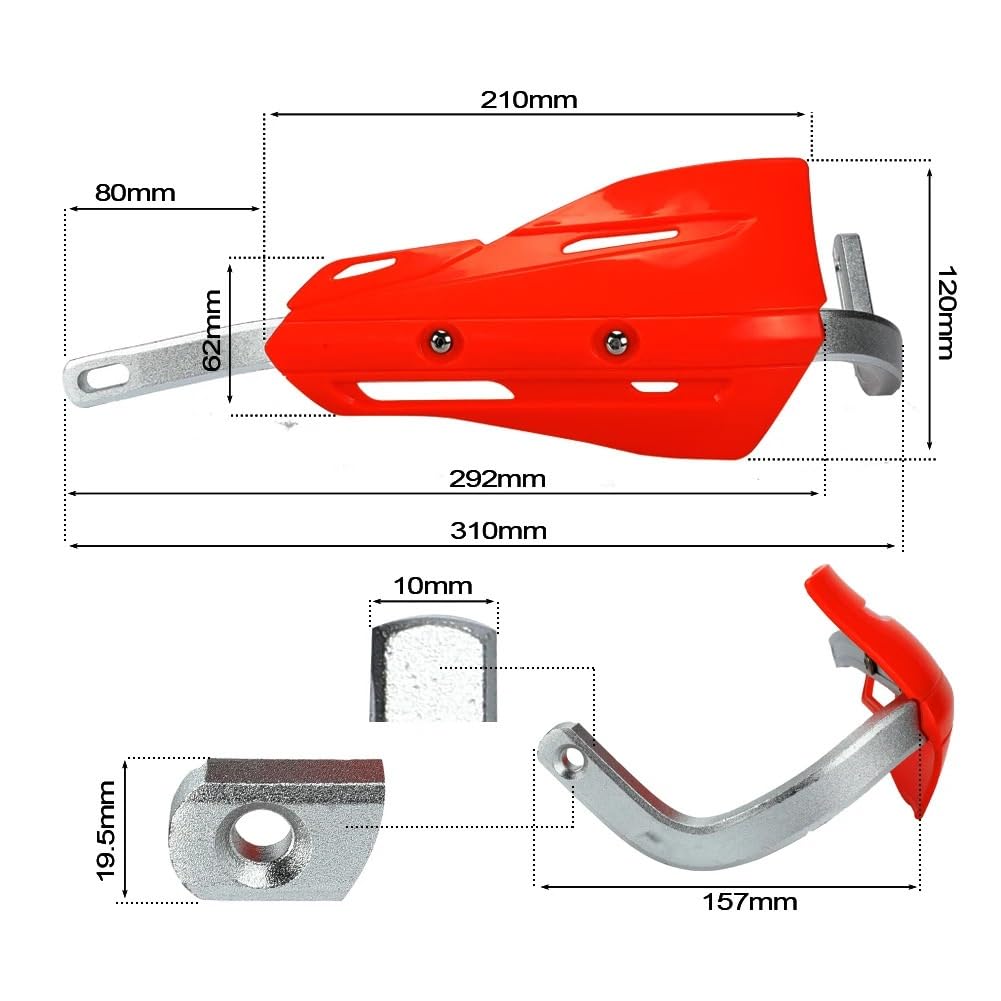 Per SXF KLX KXF YZF WRF 22 28mm | Protezione per la mano Protezione per paramano Protezione per manubrio per moto da cross(Black,1)