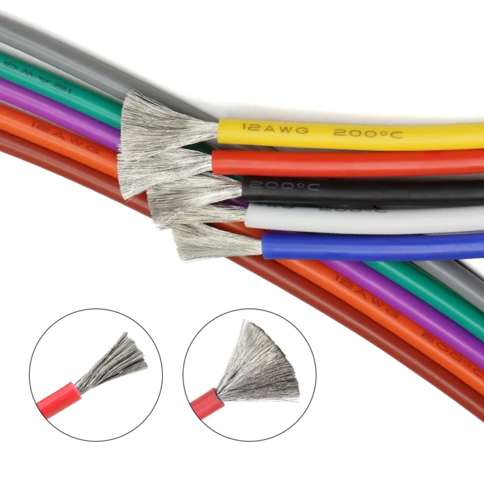 Cable de silicona flexible 30 28 26 24 22 20 18 16AWG (marrón; 5 metros; 16 AWG)