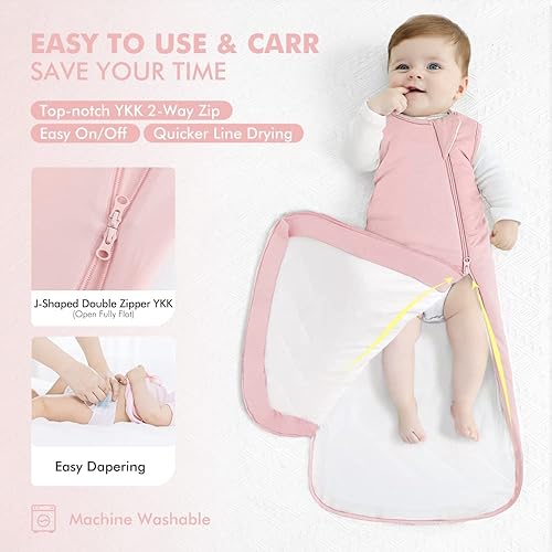 Miniatura 3 de HAPIU Saco de dormir unisex de rayón hecho de bambú TOG 1.0, cremallera de 2 vías YKK, manta portátil para bebé