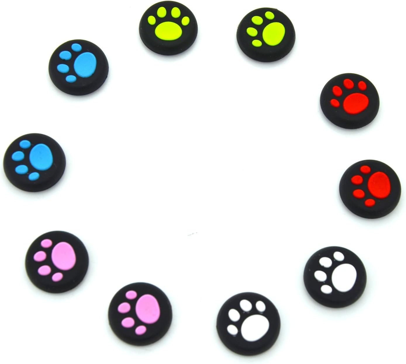 yueton 5 Pairs Replacement Cat Pad Style Silicone Analog Controller Joystick Thumb Stick Grip Cap Cover for Sony Playstation 4 Controller yueton 5 Pairs Replacement Cat Pad Style Silicone Analog Controller Joystick Thumb Stick Grip Cap Cover for Sony Playstation 4 Controller