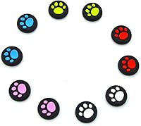 Vista 1 de yueton 5 Pairs Replacement Cat Pad Style Silicone Analog Controller Joystick Thumb Stick Grip Cap Cover for Sony Playstation 4 Controller