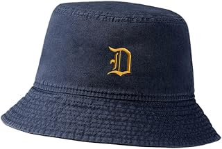 LexiuYibai Bucket Hat for Men Women Old English D Embroidered Washed Cotton Unisex Bucket Hats (Navy,7 1/2)