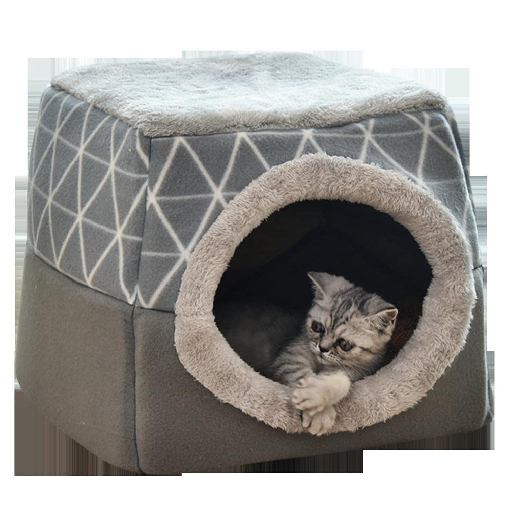 Lit D'hiver Amovible Et Lavable Pour Chat - Lit Monstre Douillet - Cocon D'hiver Cuty Pet - Niche Chaude En Peluche Pour Animal De Compagnie - Tente D'hiver Chaude Pour Animaux De
