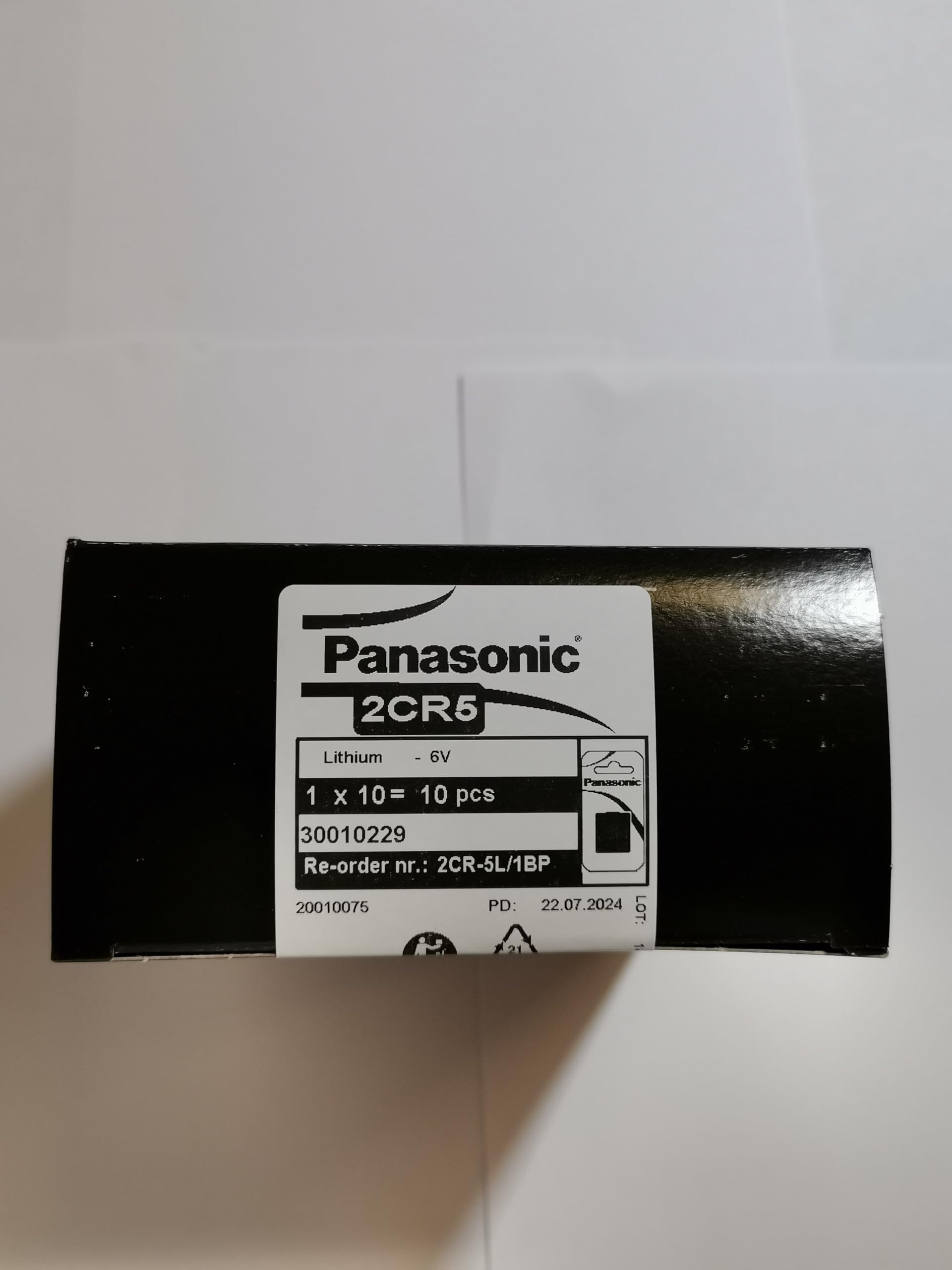 Pila de Litio Panasonic 2CR5 caja de 10 unidades blister de repuesto industrial 4