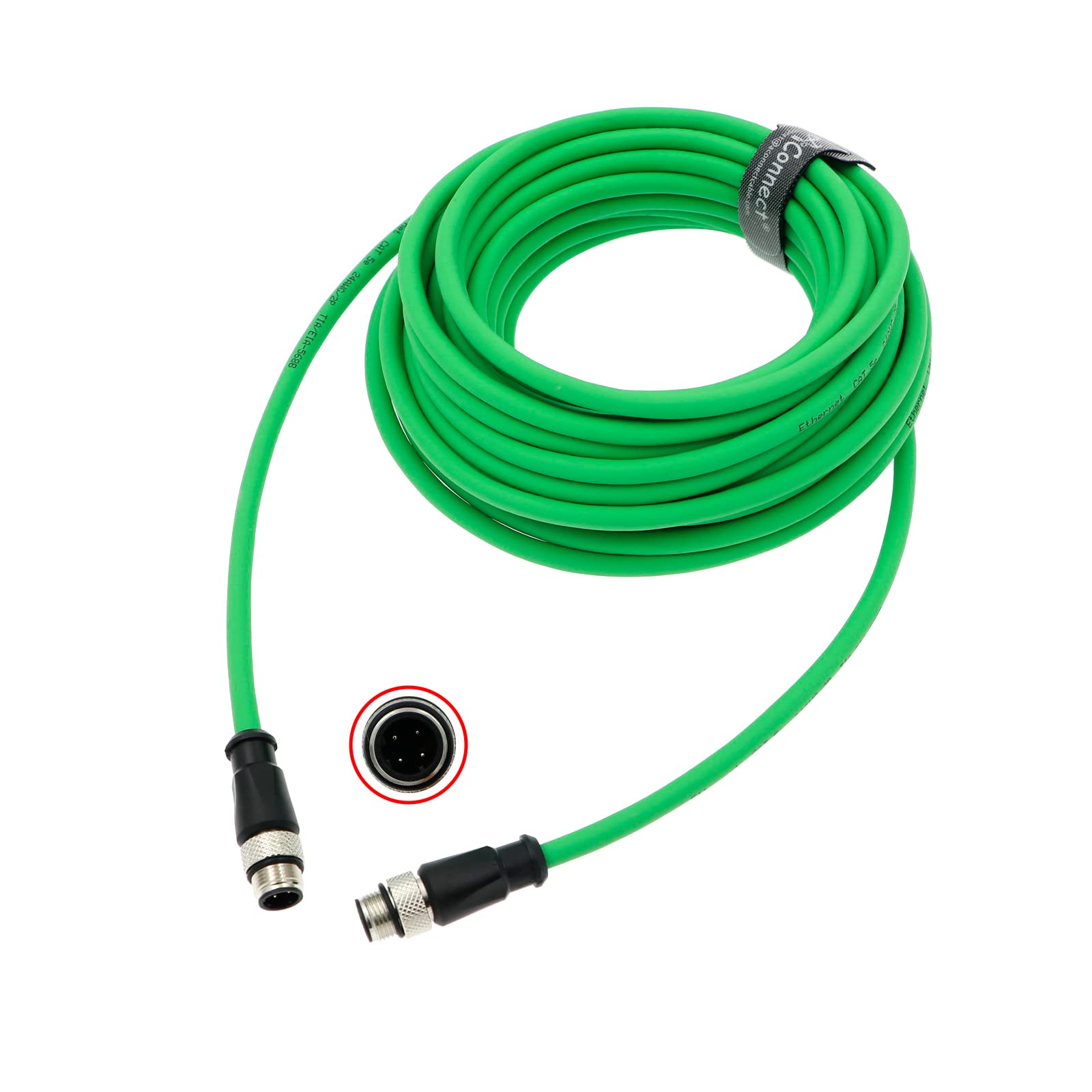 AConnect M12-D-Code Ethernet-Cable for Industrial Camera M12 4 Pin Male D-Code to 4 Pin Male D-Code Shielded Cat5e Ethernet Cord Waterproof 10M/32.8Ft