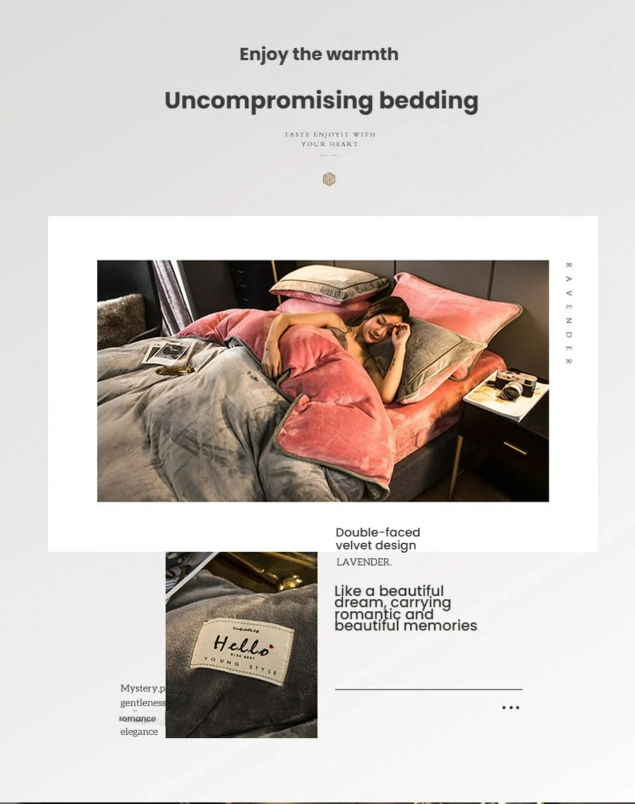 Luxury Baby - Juego de ropa de cama de franela gruesa de 4 piezas, antiestático para el invierno