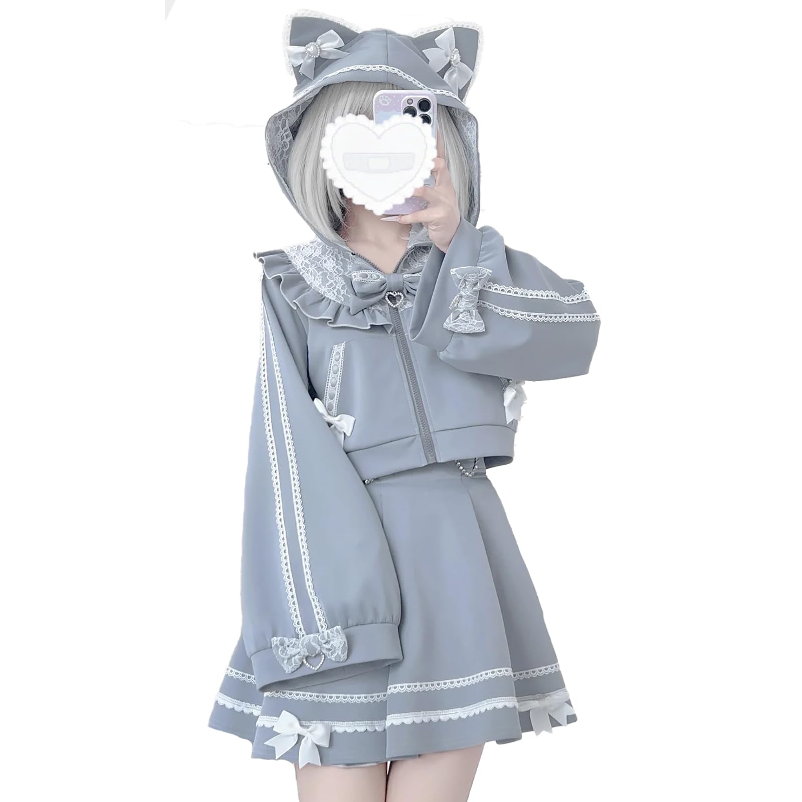 Amazon.co.jp: [MODKOKU] 猫耳 パーカー レディース ゴシック ミニ 