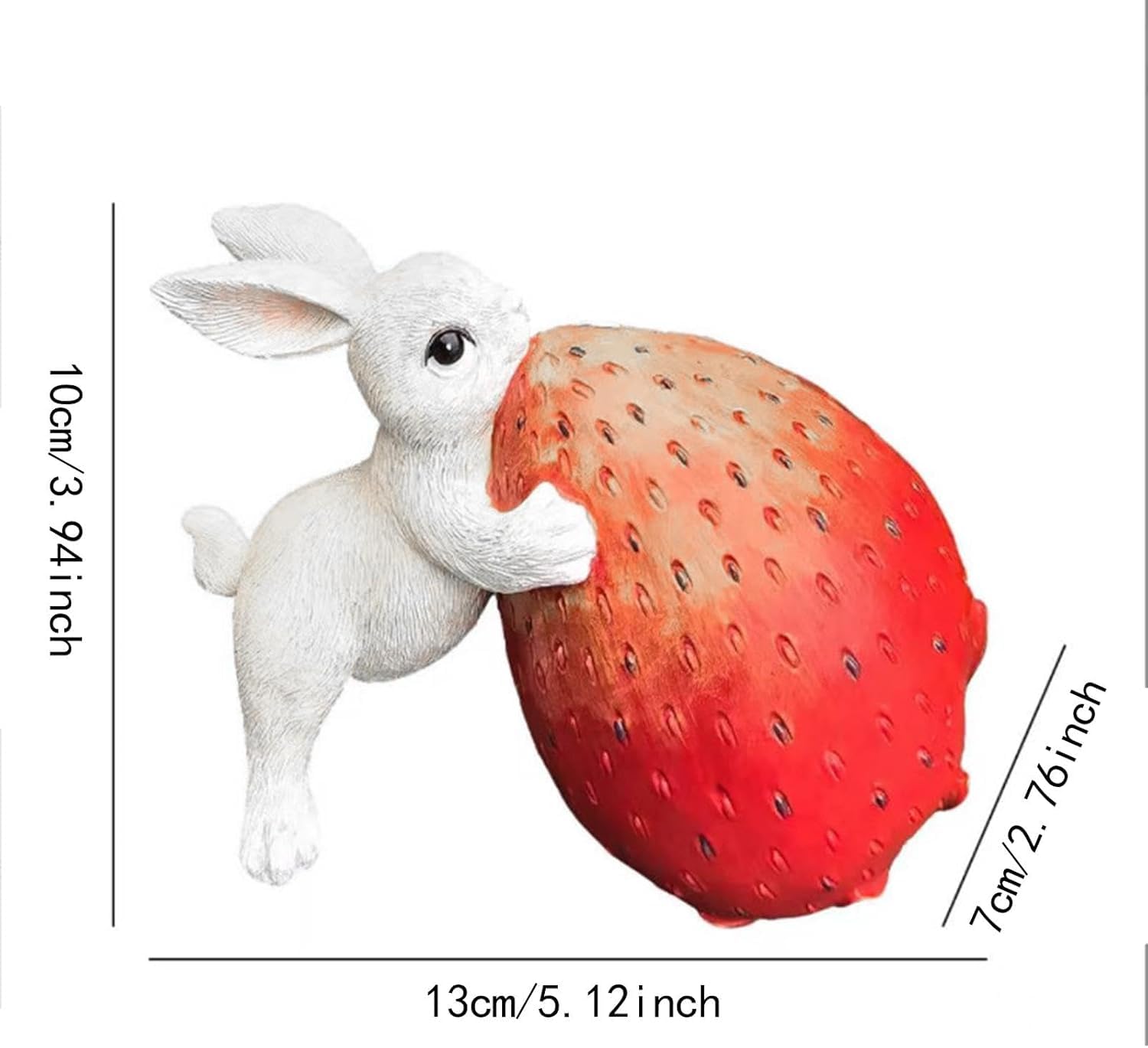 Amazon.com: Garkria Strawberry Bunny Sculpture Resin Strawberry