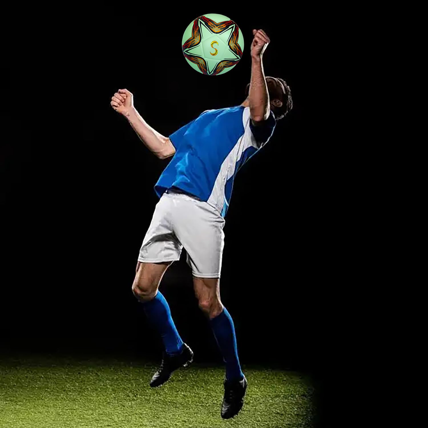 Size 5 Soccer Ball Pallone Da Calcio Glow In The Dark Footballs - Bianco, 1 Pezzo, Adatto Giochi Regolari di Formazione, Gli Amanti del Bambini Adulti Allo Stesso Modo