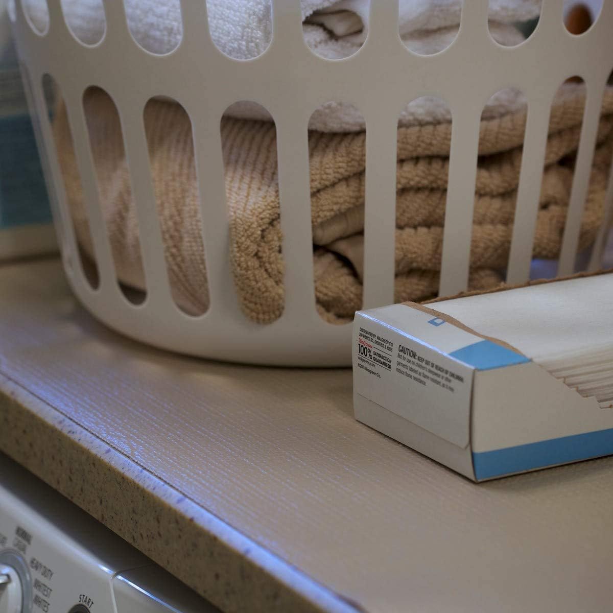 Duck Brand EasyLiner Smooth Top Shelf Liner Non-Adhesive, 20 in. x 18 ft. (Taupe Buds)