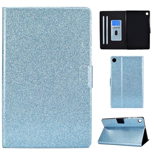 DayQiQiPu Cover per Huawei MediaPad T1 (T1-701U) 7,0 Pollici Leggera Custodia Motivo Glitterato Custodie con Supporto Caso Ribaltabile Portafoglio e Auto Sleep/Wake, Blu