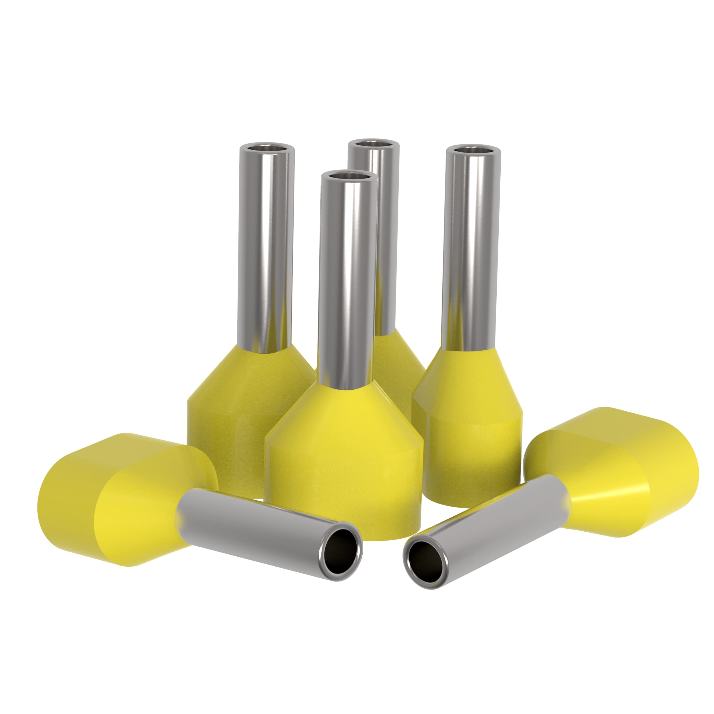 AUPROTEC Puntalini isolati Twin 0,5-16 mm² Doppio Terminali a Bussola: 1000 pezzi, 6.0 mm² Giallo