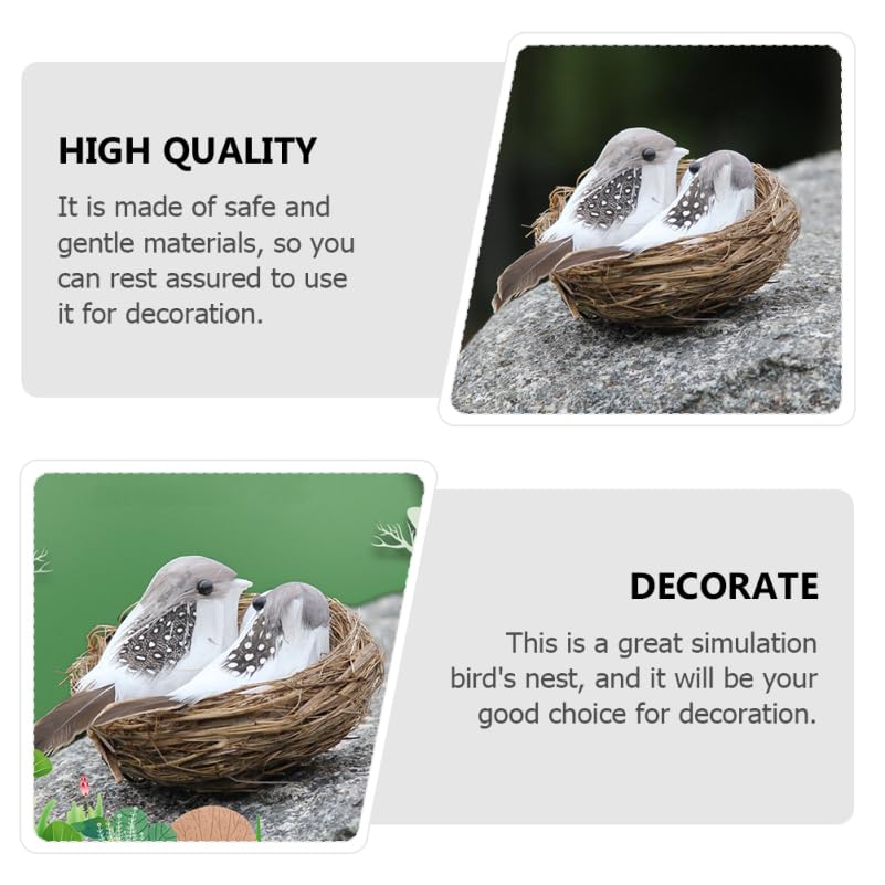 Image of 3 Set Artificial Bird Nest with Foam Eggs Simulated Twig Birds Nest Decoration for Easter Garden and Home Ornament