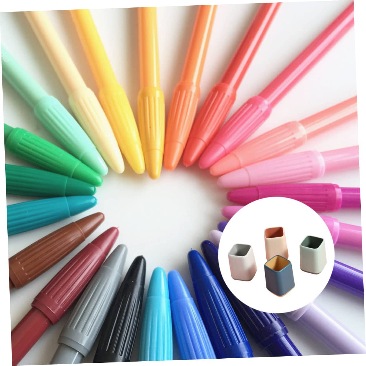 DOITOOL Portapenne Multifunzione Design Creativo Contenitore Decorativo per Scrivania e Cosmetici, 4 Pezzi in Plastica, Aspetto Raffinato e Attuale
