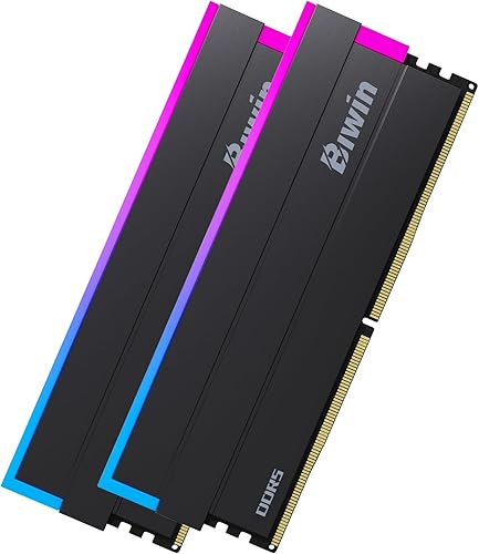 Biwin Black Opal DW100 DDR5 RGB RAM 48 GB (24 GBx2) 6000 MHz CL28 Memoria de computadora Intel XMP 3.0 compatible con AMD Expo, negro -