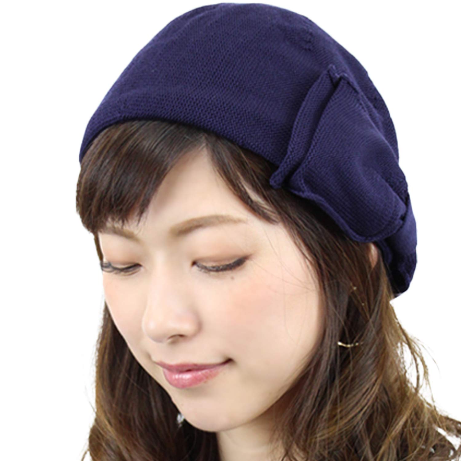 未使用トレゾア 別珍リボン付きグレーのニット帽 未使用トレゾア