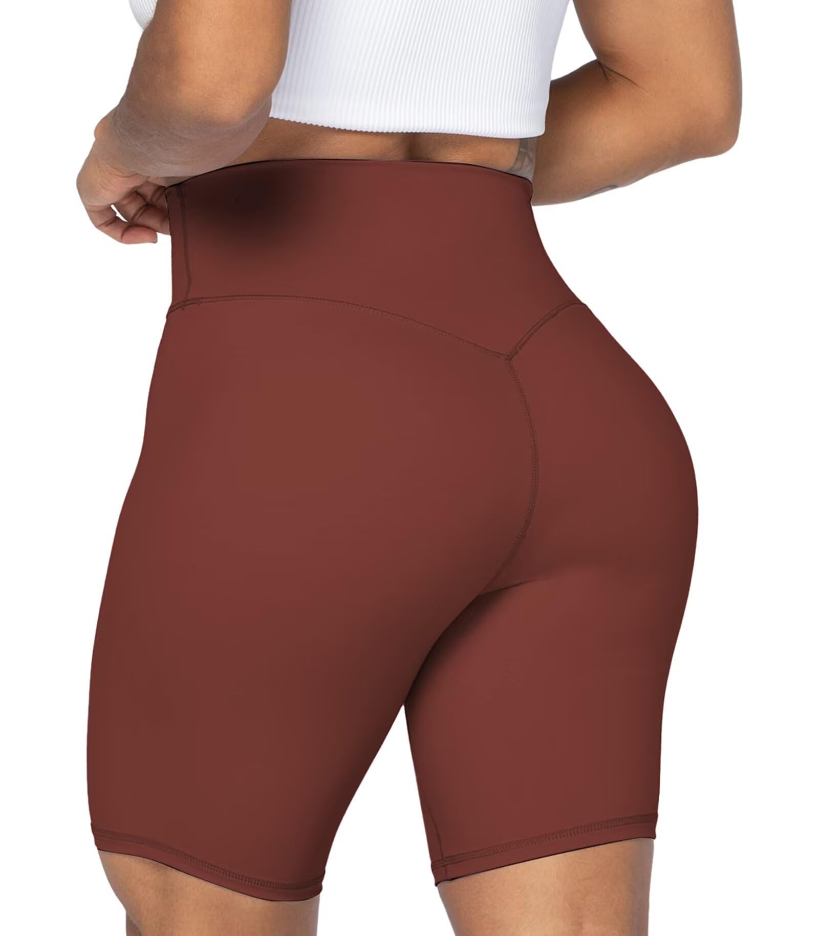 Sunzel No Front Seam High Waist Biker Shorts for Women, Squat Proof Yoga Workout Gym Bike Shorts