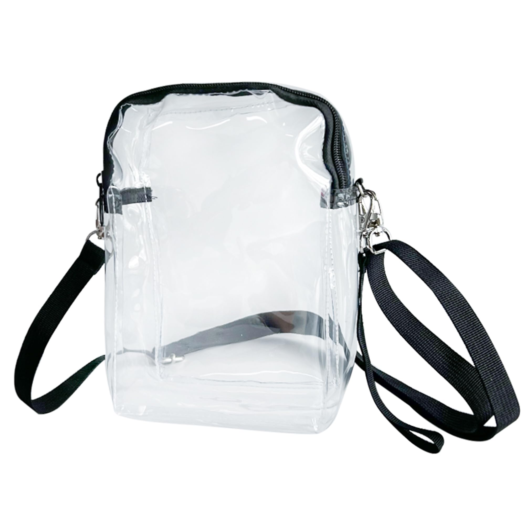TotePrint Stadium Approved Clear Messenger Bags with Adjustable Strap Clear Crossbody Purse PVC Shoulder Purse for Concerts Cosmetics (clear)