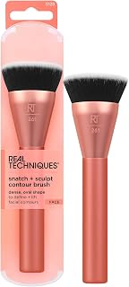Real Techniques Snatch + Sculpt Contour Brush: Vegan Synthetic for Seamless Cream & Liquid Blending, Precise Face Sculpting