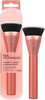 Real Techniques Snatch + Sculpt Contour Makeup Brush, For Liquid & Cream Contour & Bronzer, Flat Top, Oval Head For Blendi...