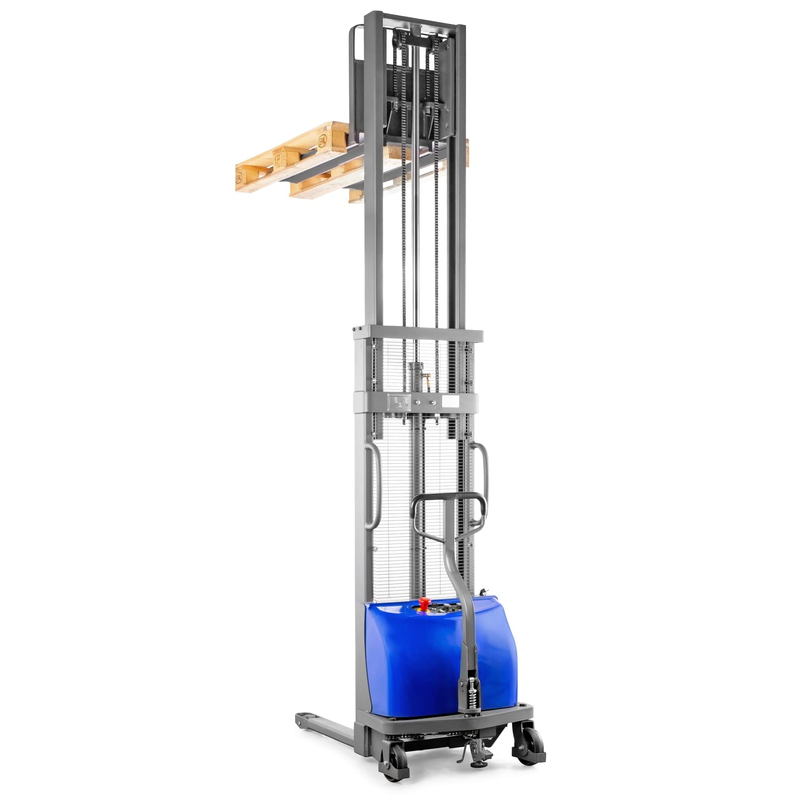 Pallit halbelektrischer Hochhubwagen SEMI | 3500 mm Hubhöhe | 1500 kg Tragkraft | 125 Ah Gel Batterie | Semi-elektrisch
