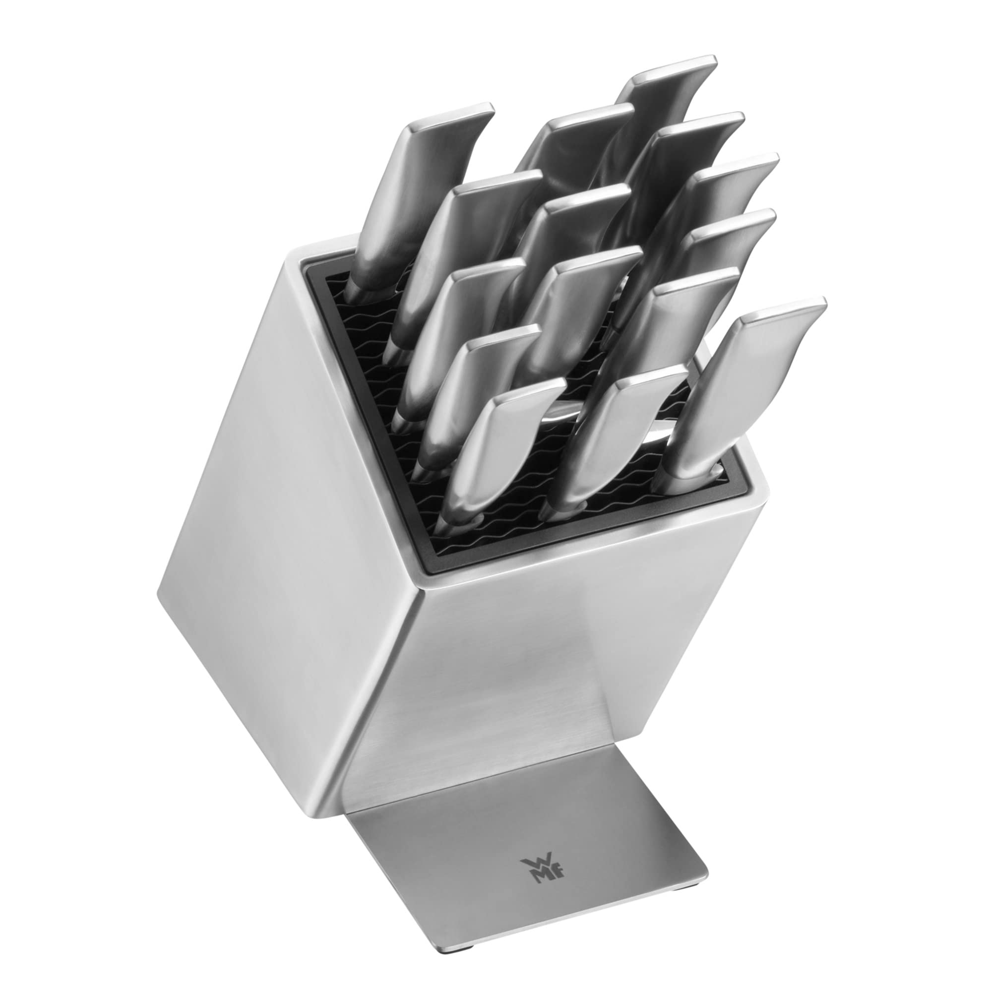 WMF 1893844500 FlexTec Bloc à couteaux en acier inoxydable vide, pour jusqu'à 15 couteaux de cuisine, disposition libre des couteaux, protection optimale, acier inoxydable Cromargan, plastique de