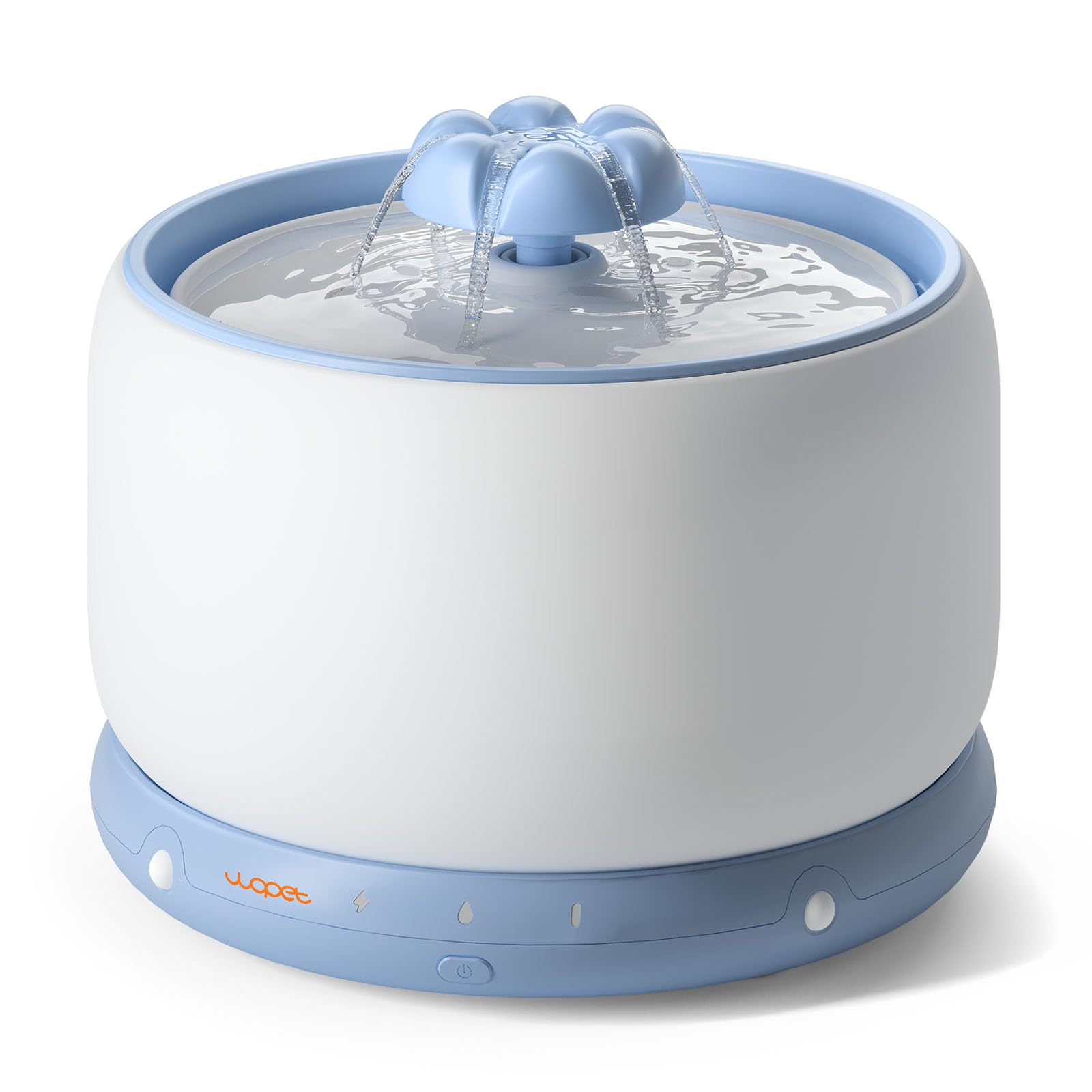 WOPET Fuente de agua inalámbrica para gatos, 3L/2,863.3 g W03, elegante fuente de agua de cerámica para mascotas, dispensador de agua para gatos y perros, funciona con pilas de 5000 mAh