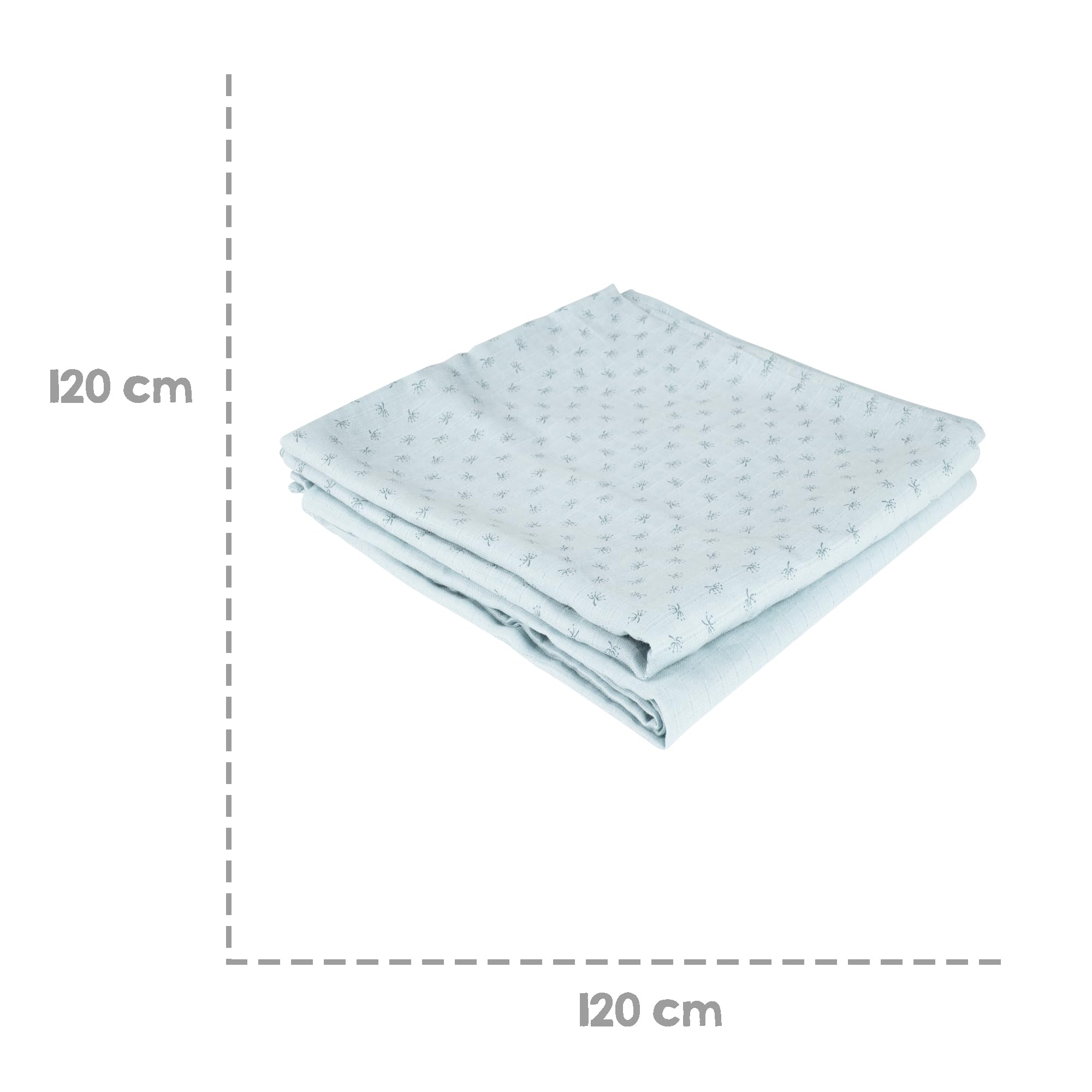 roba organic 2er Set Puck- und Stilltuch 'Lil Planet' hellblau/sky, Bio-Baumwolle, GOTS, 120x120cm