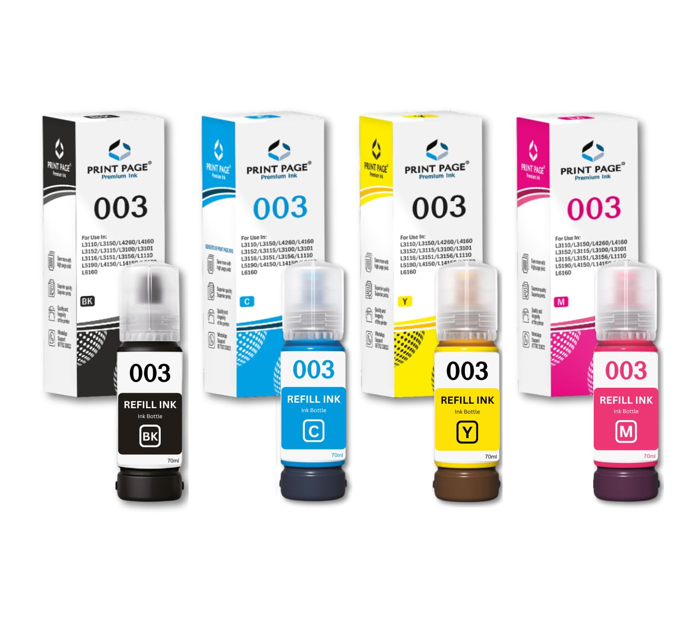 See full amazon price history chart for Print Page 003 Refill Ink Bottle Compatible for Printers L3110, L3150, L4260, L4160, L3152, L3115, L3100, L3101, L3116, L3151, L3156, L1110, L5190, L4150, L14150, L6170,L6160 (4 Color Set)(70 ml Each) Print Page 003 Refill Ink Bottle Compatible for Printers L3110, L3150, L4260, L4160, L3152, L3115, L3100, L3101, L3116, L3151, L3156, L1110, L5190, L4150, L14150, L6170,L6160 (4 Color Set)(70 ml Each) (B0DH2PP844) Amazon Price History, Amazon Price Tracker