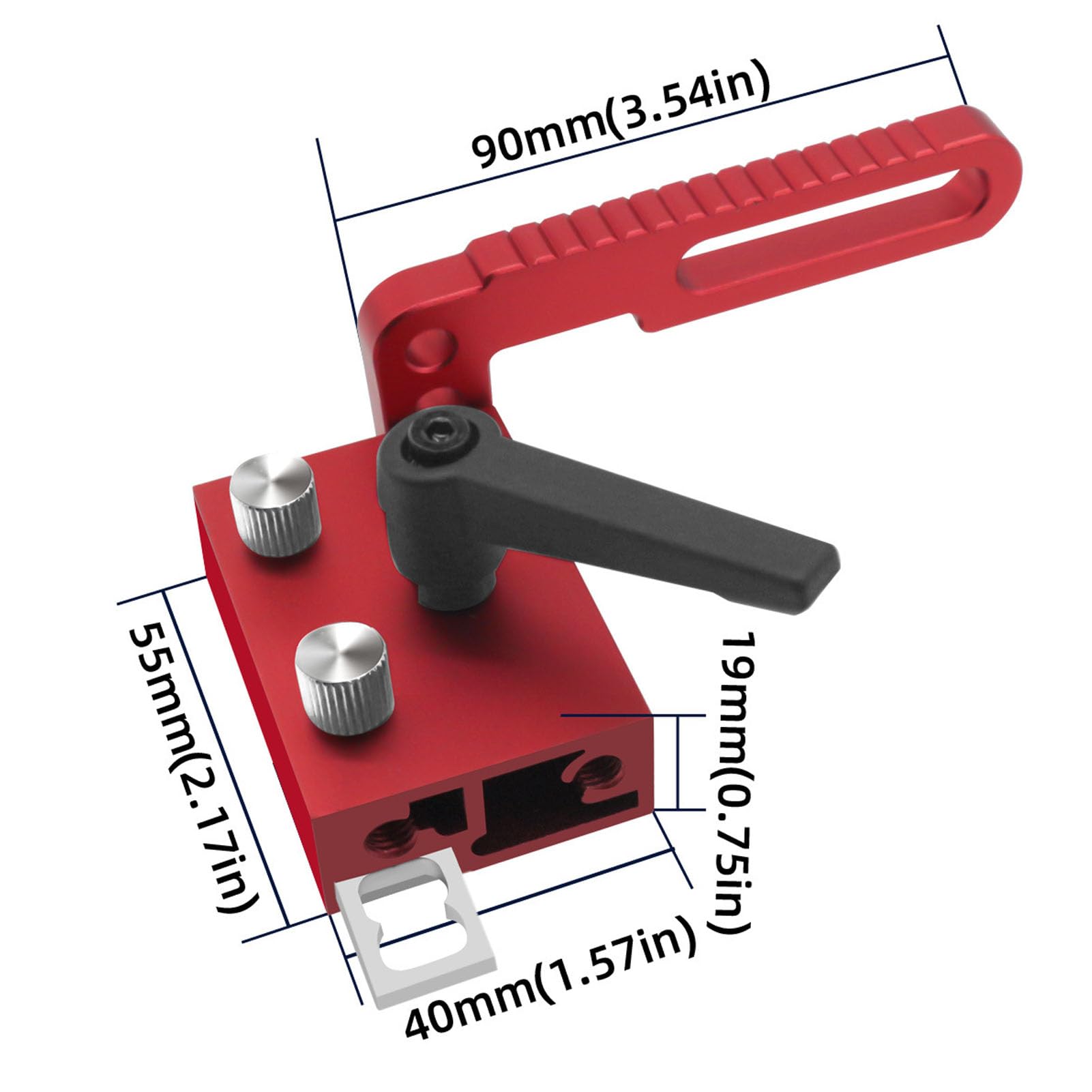 Woodworking T Track Limit Stop Fence Flip Stop Aluminum Alloy Type 75 - Image 3