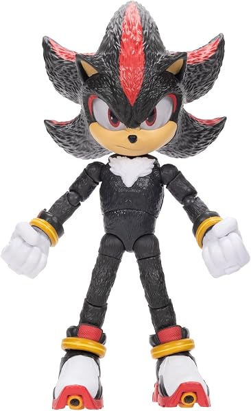 Figura de acción de Shadow, personaje de Sonic 3 Movie, con un tamaño de 5 pulgadas.