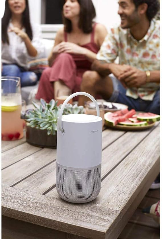 Bose Portable Smart Speaker Wireless Bluetooth Speaker with Alexa Voice Control Built-in, Silver