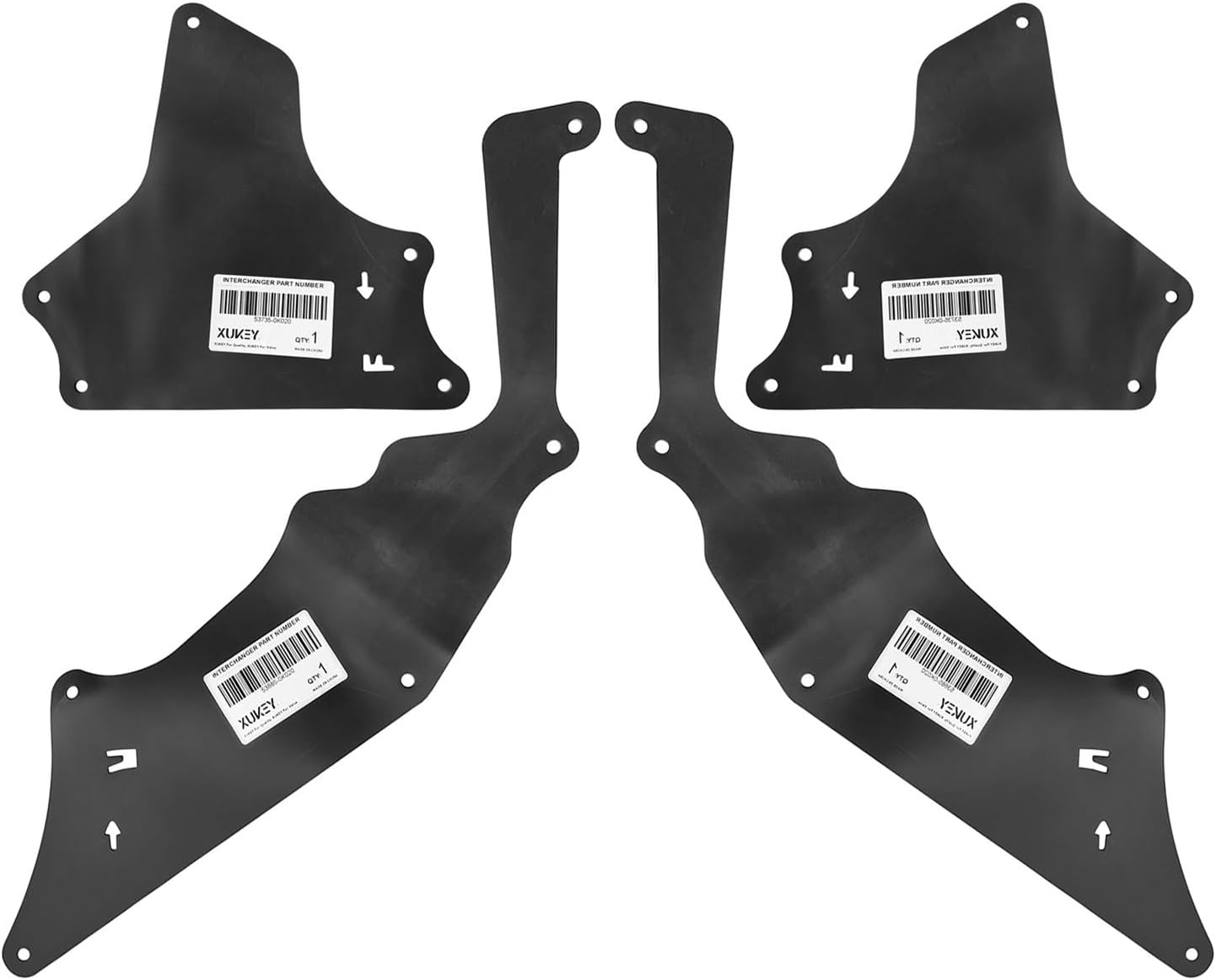 4pcs Compatible with Toyota Hilux Fortuner 2004-2015 Front Splash Shield Fender Liner Apron Seal Protector 53885-0K020 53735-0k020 AN20 AN50