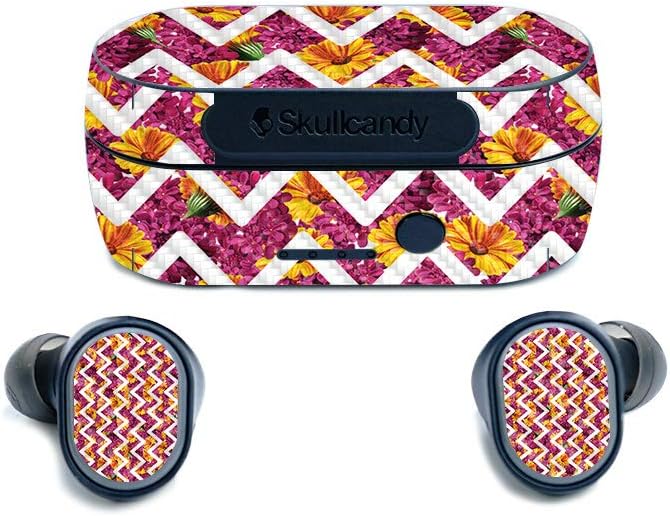 MightySkins Carbon Fiber Skin for SkullCandy Sesh True Wireless Earbuds - Chevron Summer | Protective, Durable Textured Carbon Fiber Finish | Easy to Apply, Remove, and Change Styles | Made in The USA