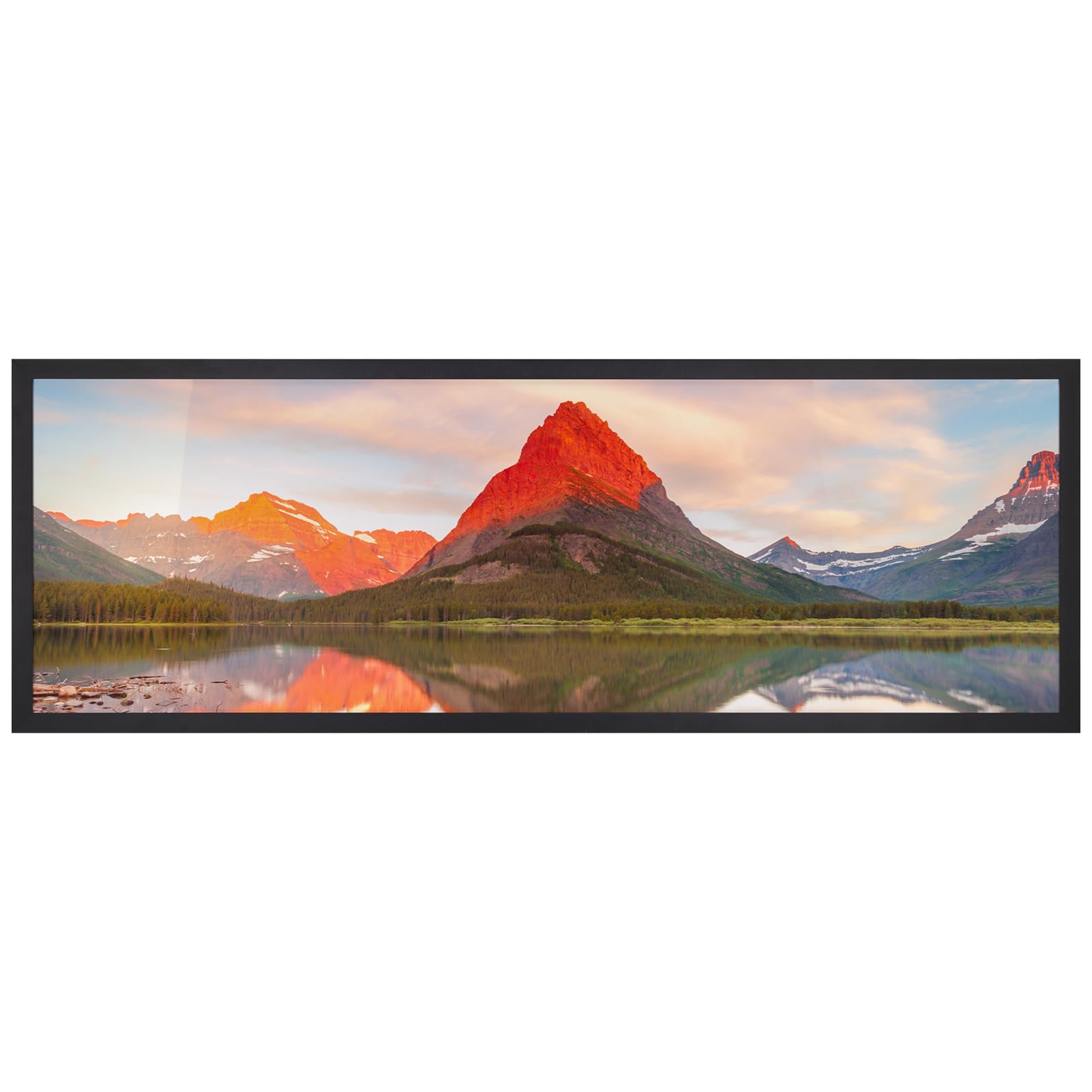 Giftgarden 12x36 Picture Frame Black, Textured Aluminum 36x12 Panorama Frame for Photo Wall Display, Single