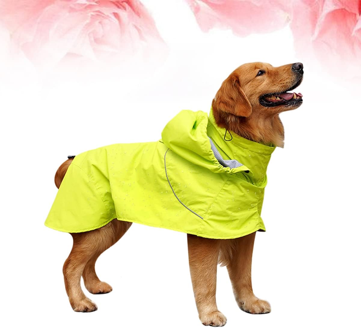 Adjustable High Collar Waterproof PET Raincoat Nylon Dog Rain Jacket Hood for Outdoor Use Suitable for Small to Medium Breeds