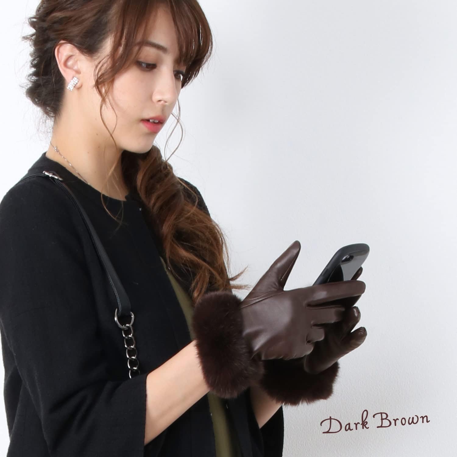 [三京商会] 手袋 レディース 革手袋 レザー 皮 冬 バイク スマホ対応