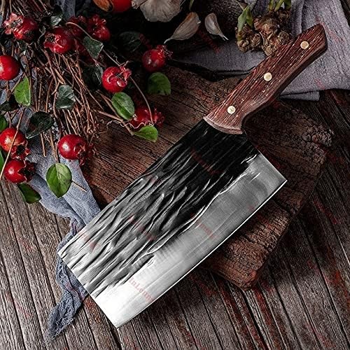 MAYiT Meat Cleaver Knife, 8 Inch Professional Chef Knife Stainless Steel Kitchen Cleaver Knives Meat Cleaver Knife with Color Wood Handle Cleaver Knife