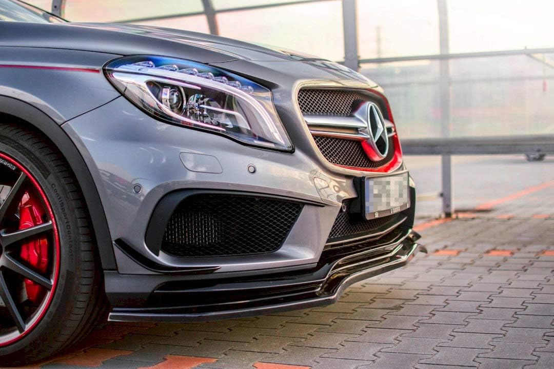 Front Bumper Lip Spoiler Compatible with Mercedes-Benz GLA 45 AMG SUV (X156) Pre-Facelift (2014-2017) Maxton Design Splitter