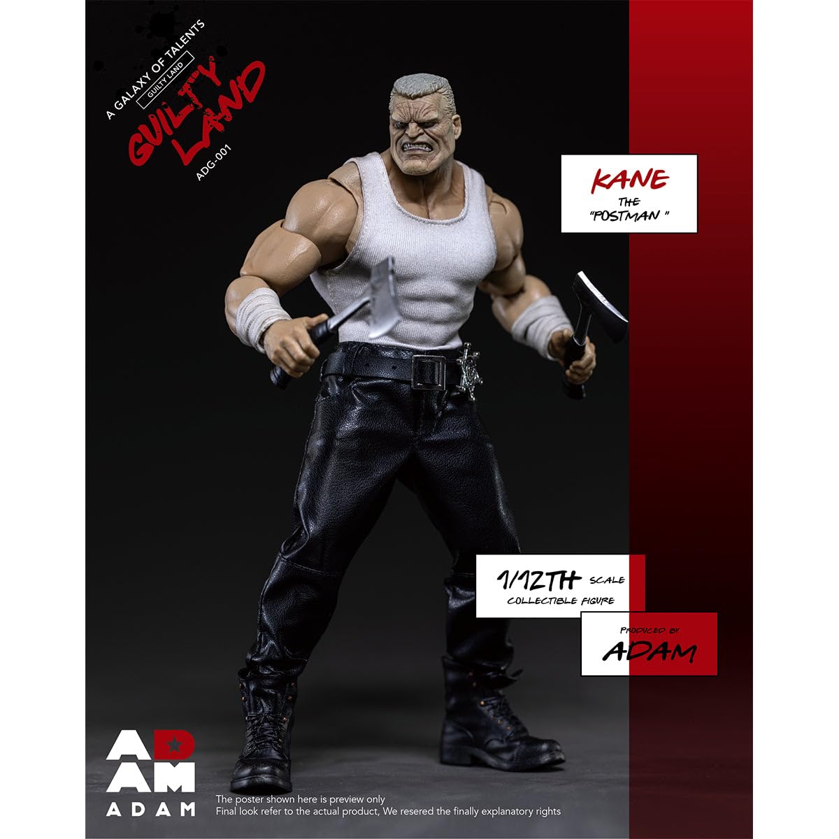 HIPLAY ADAM Guilty Land - Kane The Postman Figura Akcji 1/12 Skali