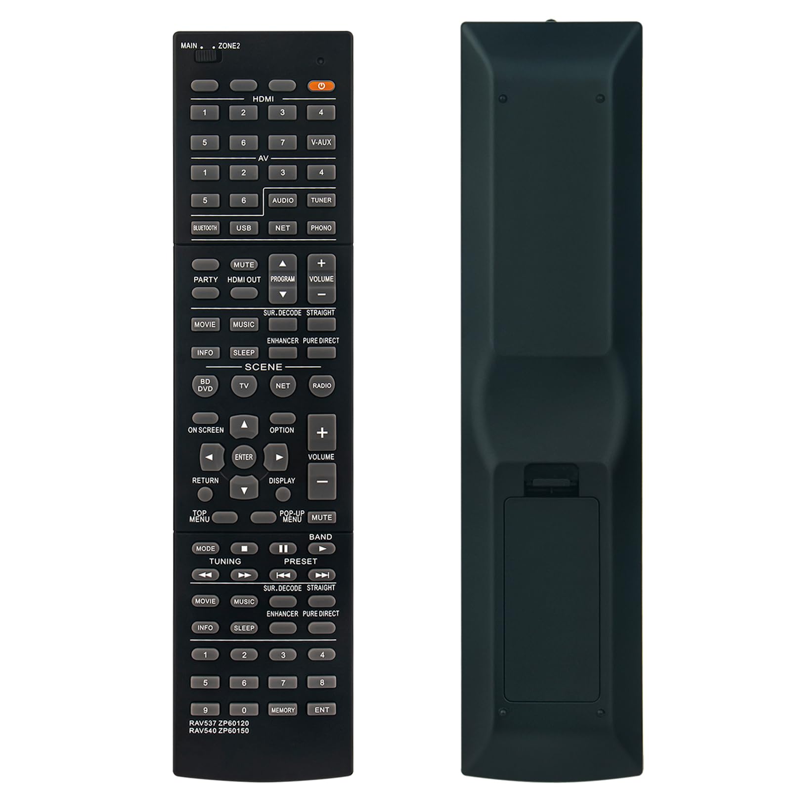 Mando receptor audio RAV537 ZP60120 compatible con Yamaha RX-A760 RX-V681 RX-V781 8