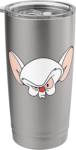 Miniatura 9 de Pinky and the Brain Vaso aislado de acero inoxidable Brain Blanco,Negro -,Cepillado inoxidable