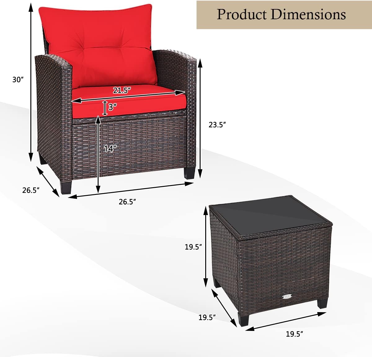 Details of the thick, high-resilience cushions with washable, zippered covers and waterproof surface.