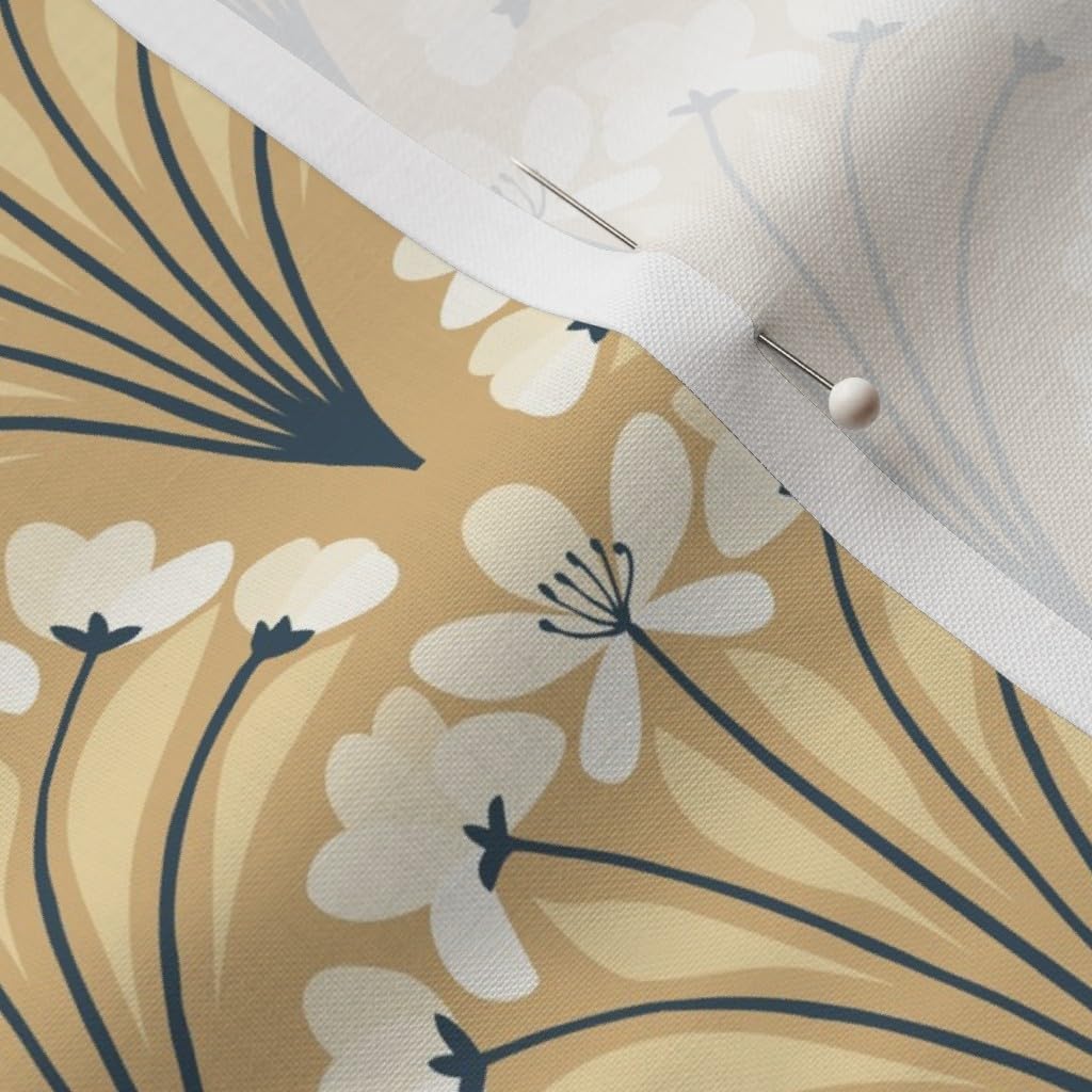 Spoonflower Fabric - Blossom Scallop Flowers Bloom Floral Tree Branch Art Deco Plant Printed on Petal Signature Cotton Fabric Fat Quarter - Sewing Quilting Apparel Crafts Decor