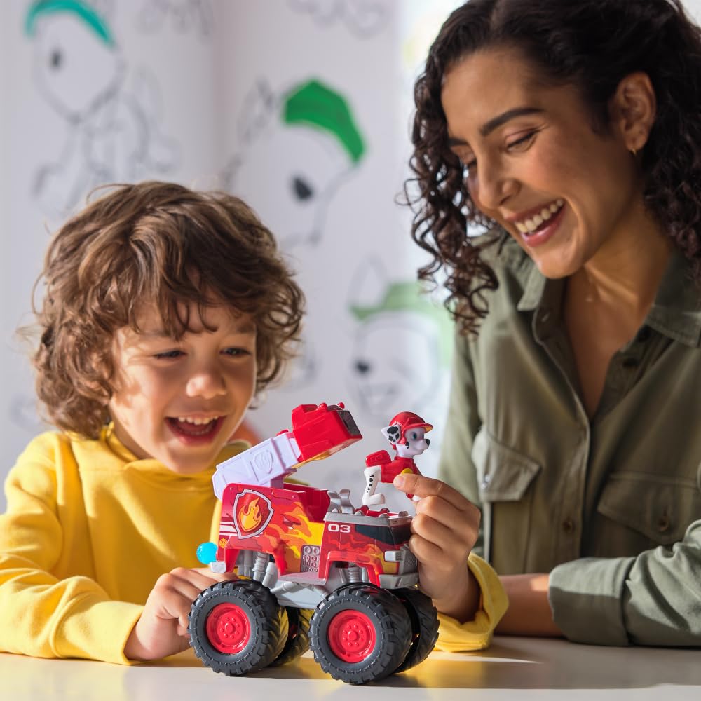 Paw Patrol - Pat Patrol - Figurka pojazdu Marcus Rescue Wheels - Figurka Pana Patrolu do kolekcjonowania - 2 pociski - Zabawka Pat Patrol - Samochód dziecięcy - Zabawka dla dzieci od 3 lat